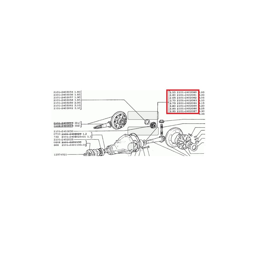 Hinterer Differentialsicherungsring 3,05mm 2101-2402090